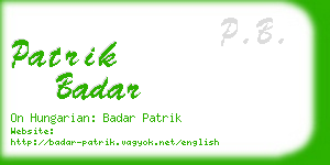 patrik badar business card